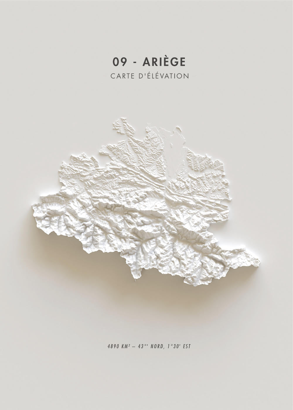 Carte d'élévation Ariège