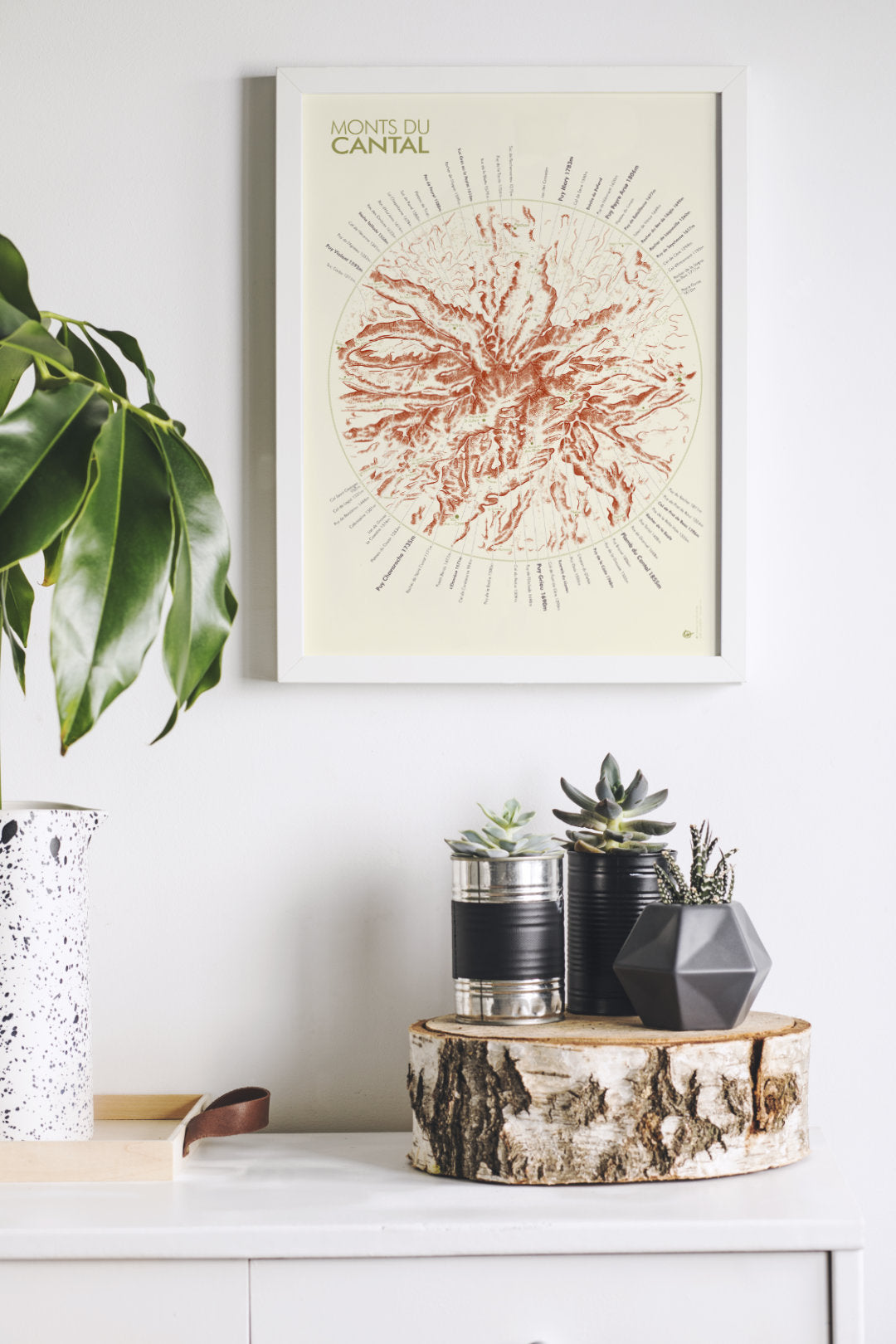 Affiche Carte des Monts du Cantal