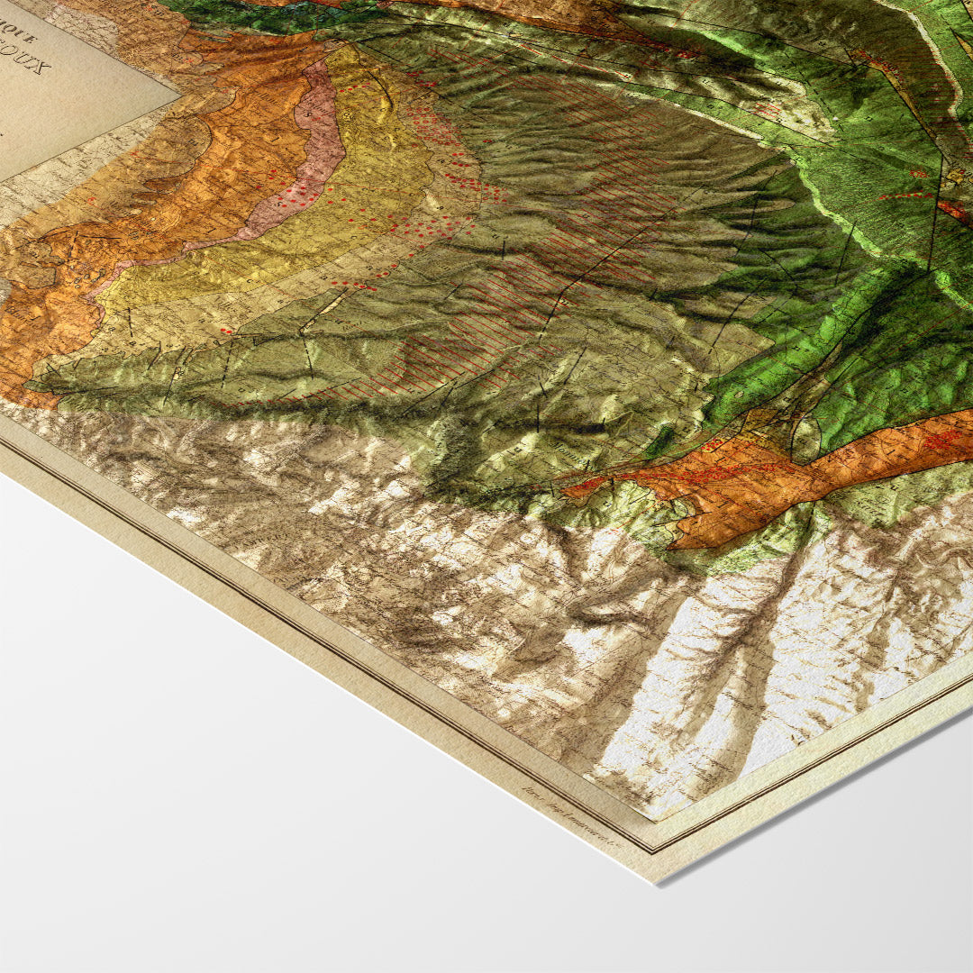 Carte géologique Mont Ventoux 1880