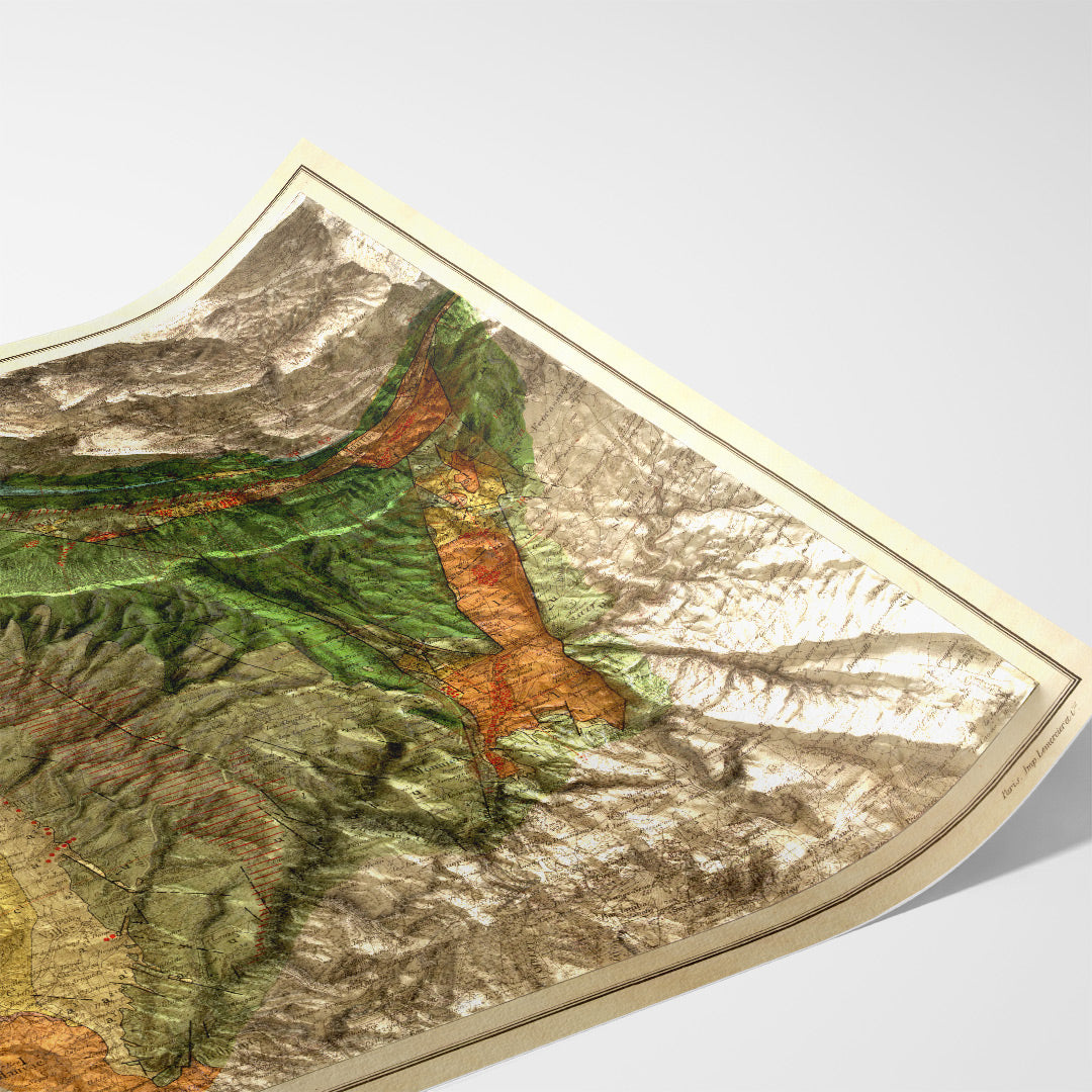 Carte géologique Mont Ventoux 1880