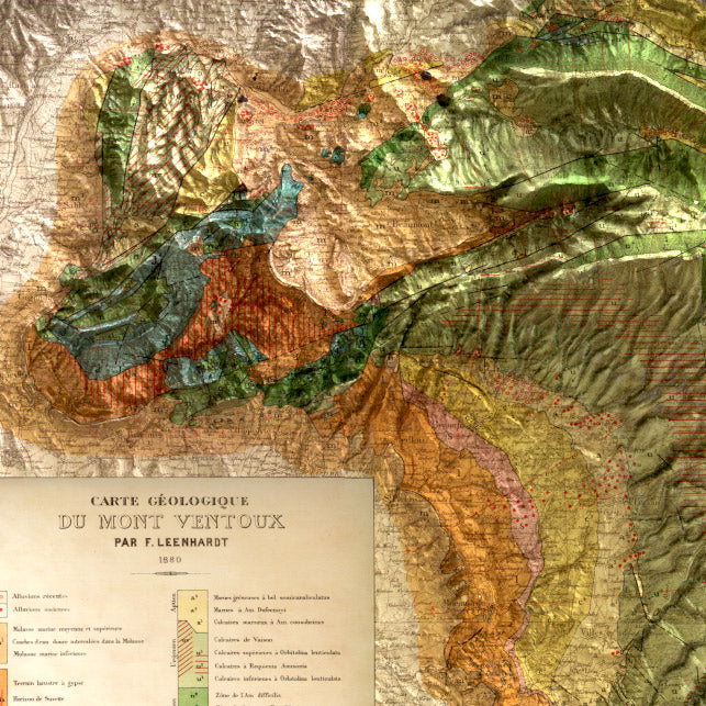 Carte géologique Mont Ventoux 1880