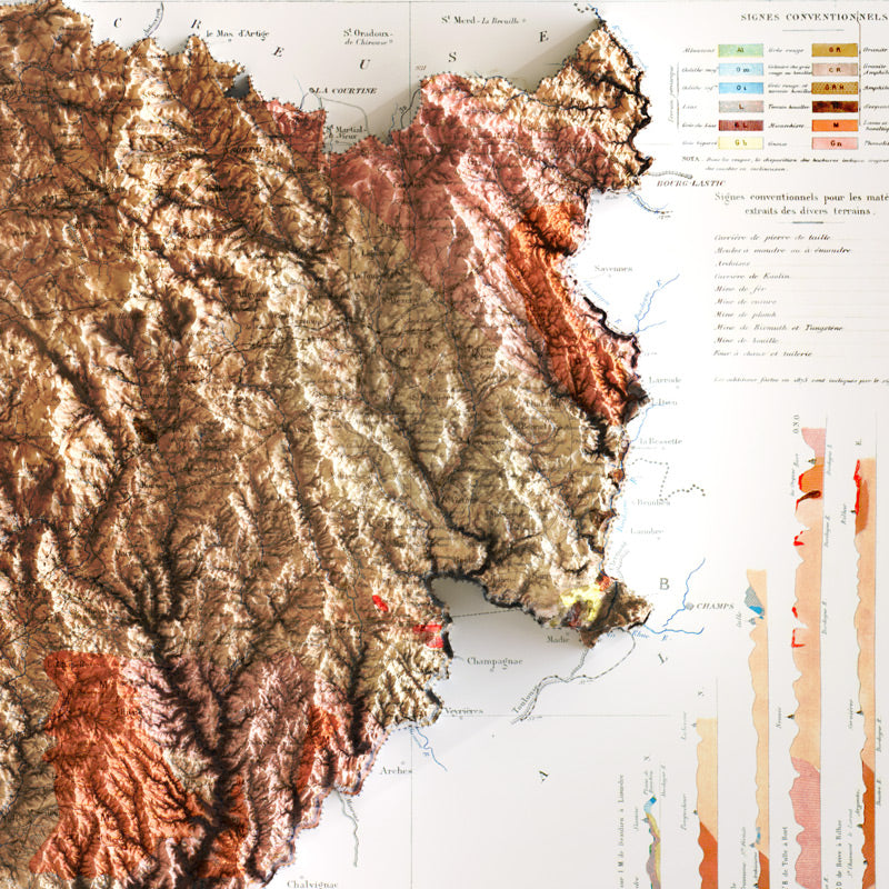 détail d'une carte de corrèze