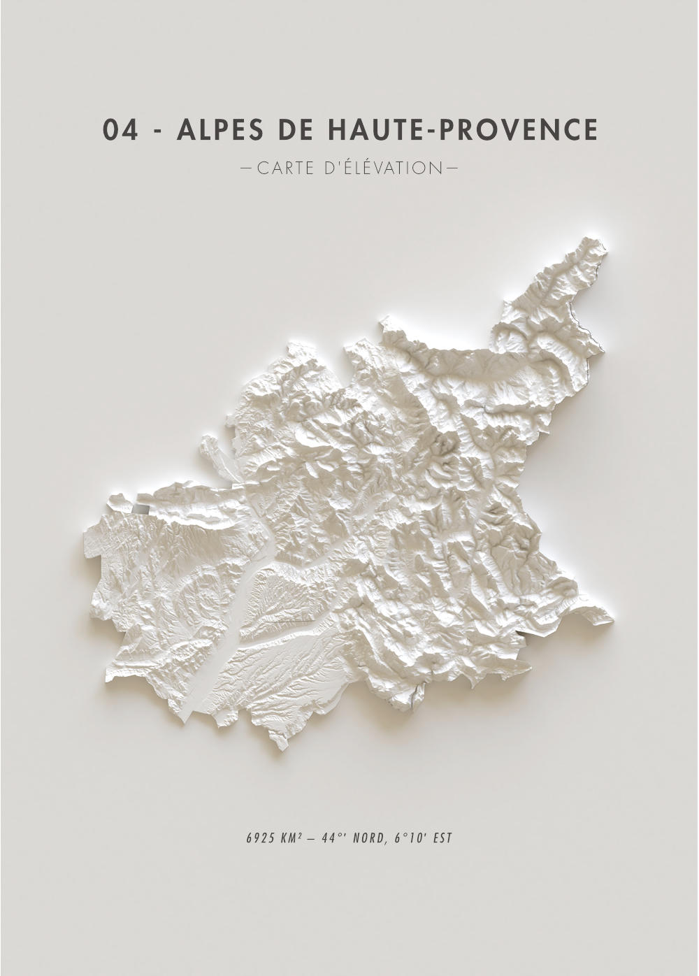 Carte d'élévation Alpes-de-Haute-Provence