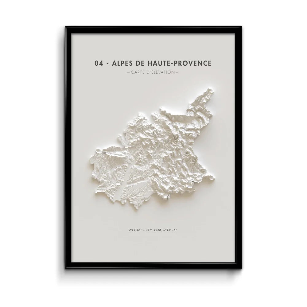 Carte d'élévation Alpes-de-Haute-Provence
