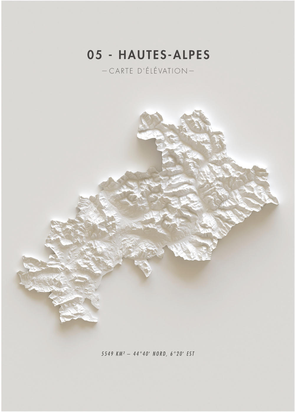 Carte d'élévation Hautes-Alpes