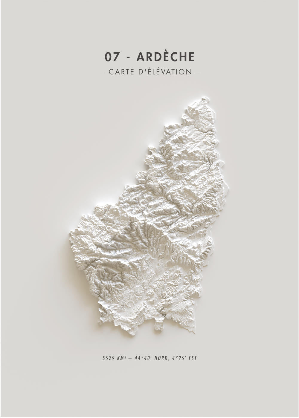 Carte d'élévation Ardèche