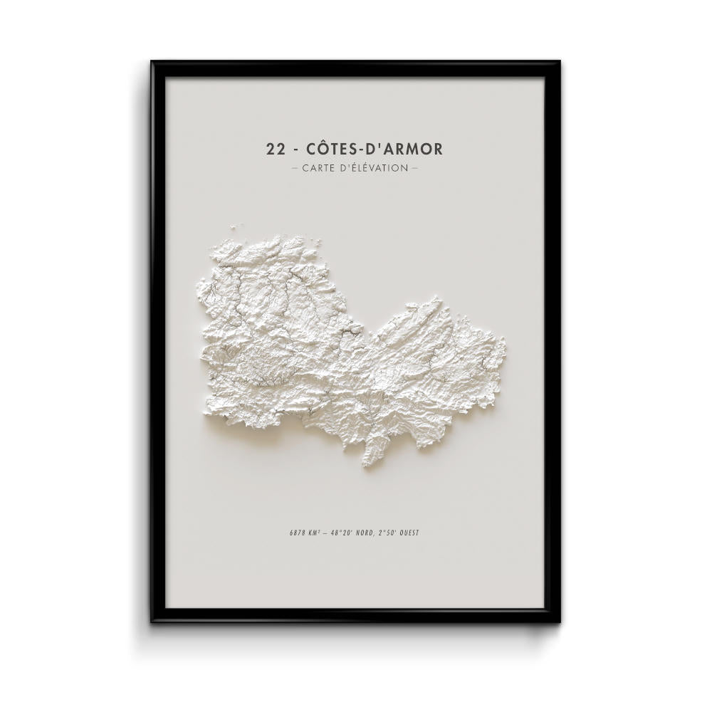 Carte d'élévation Côtes d'Armor