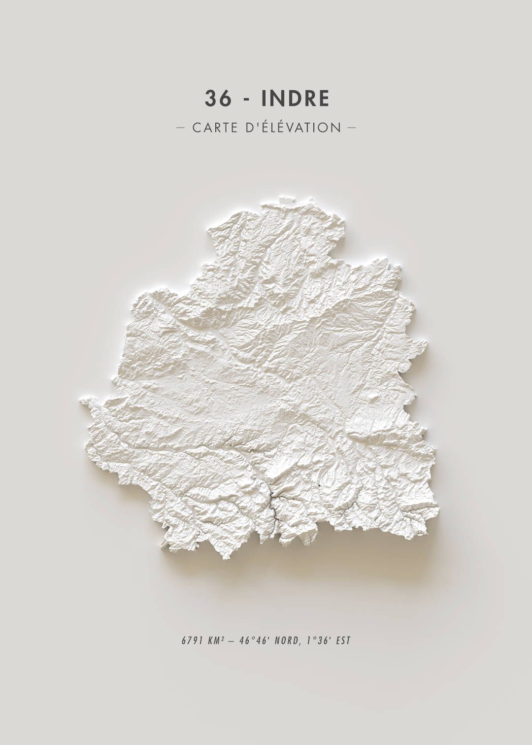 Carte d'élévation Indre