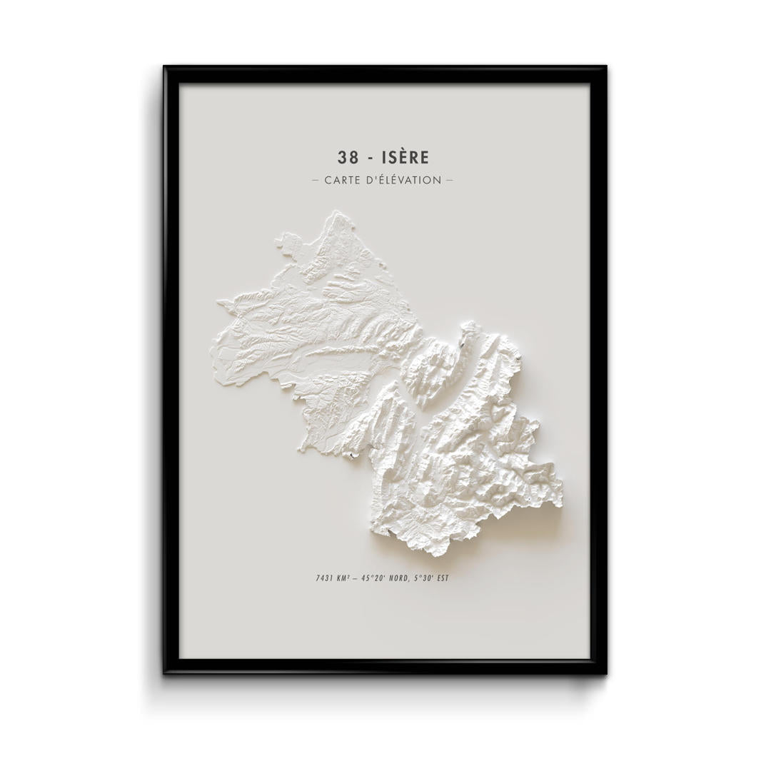Carte d'élévation Isère