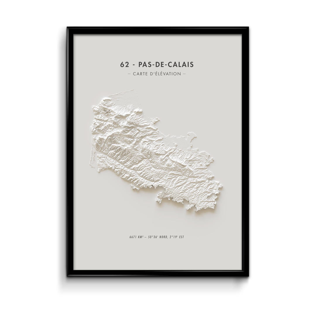 Carte d'élévation Pas-de-Calais