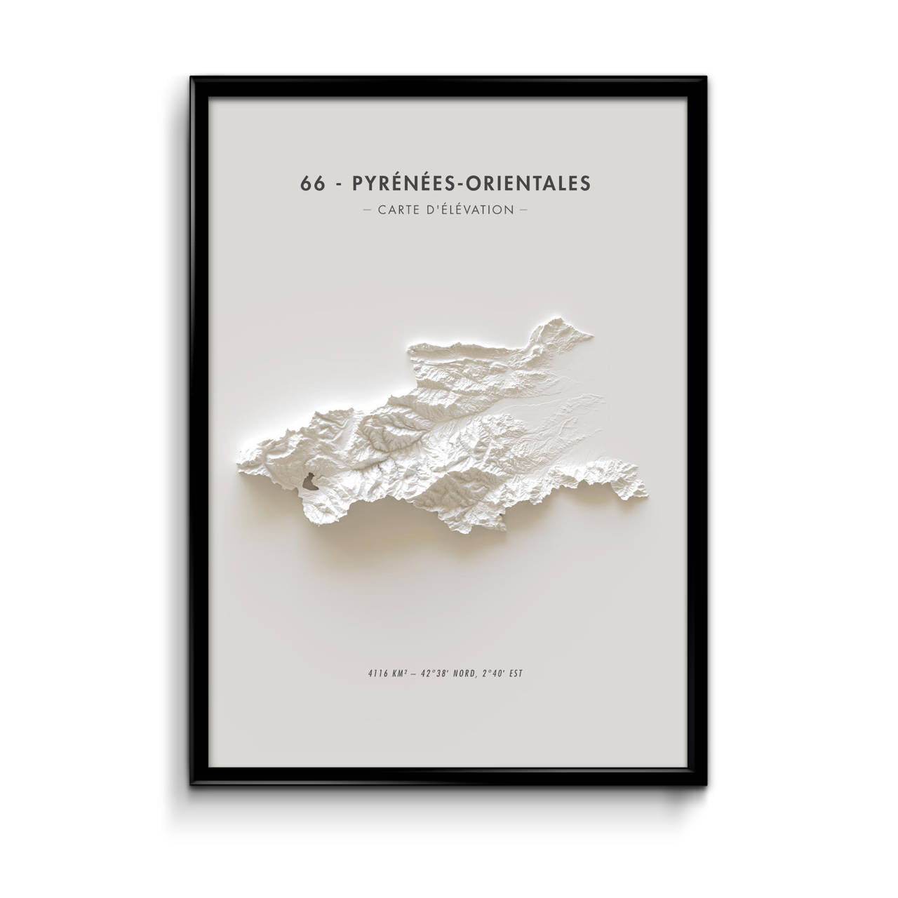 Carte d'élévation Pyrénées-Orientales