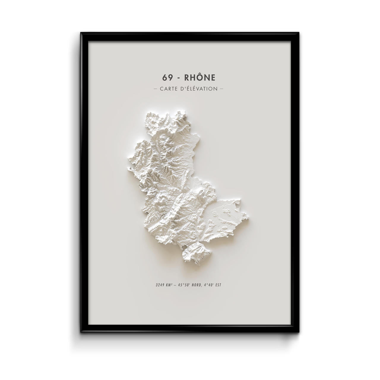 Carte d'élévation Rhône