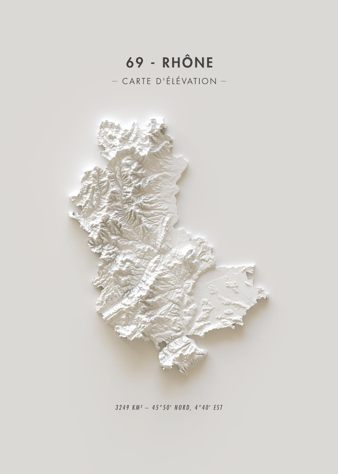 Carte d'élévation Rhône