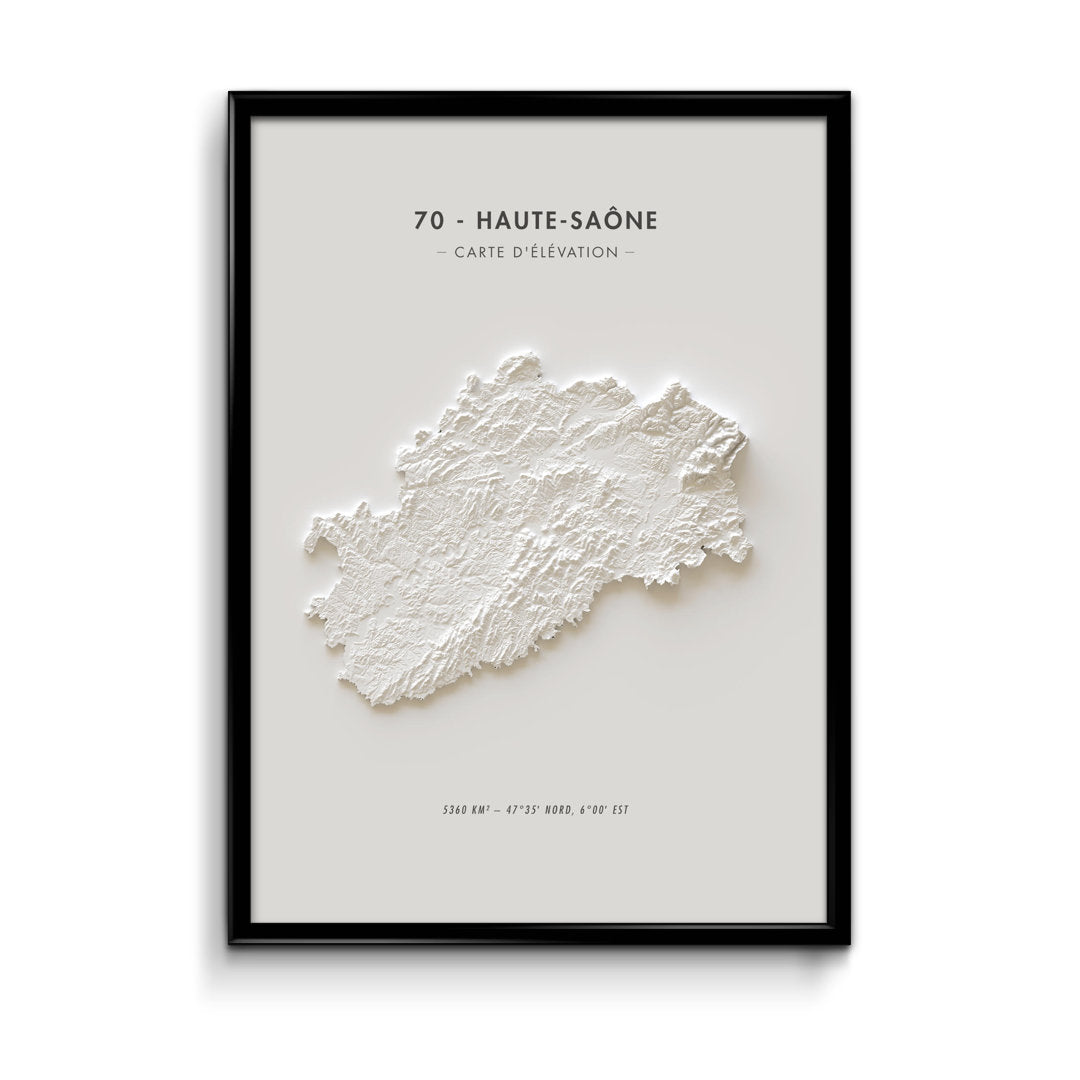 Carte d'élévation Haute-Saône