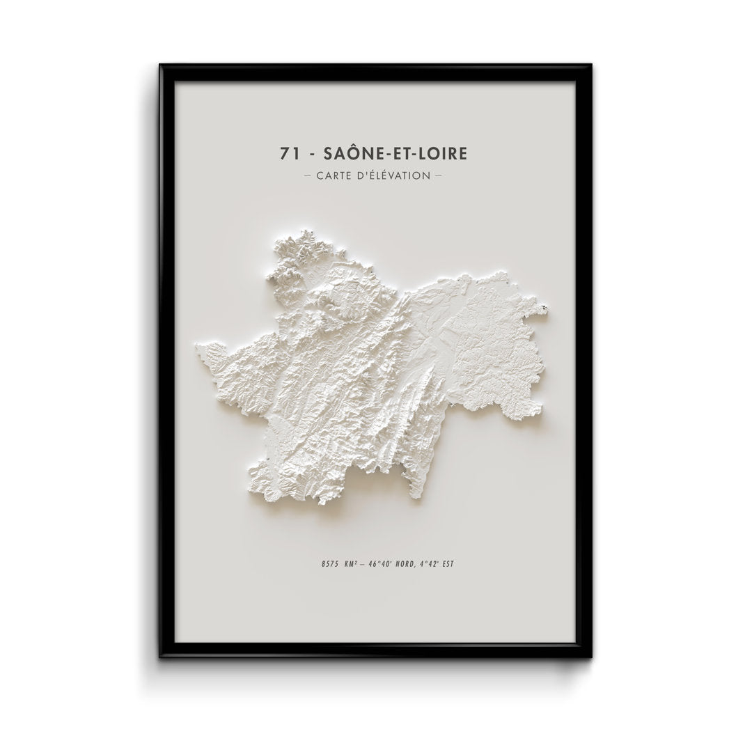 Carte d'élévation Saône-et-Loire