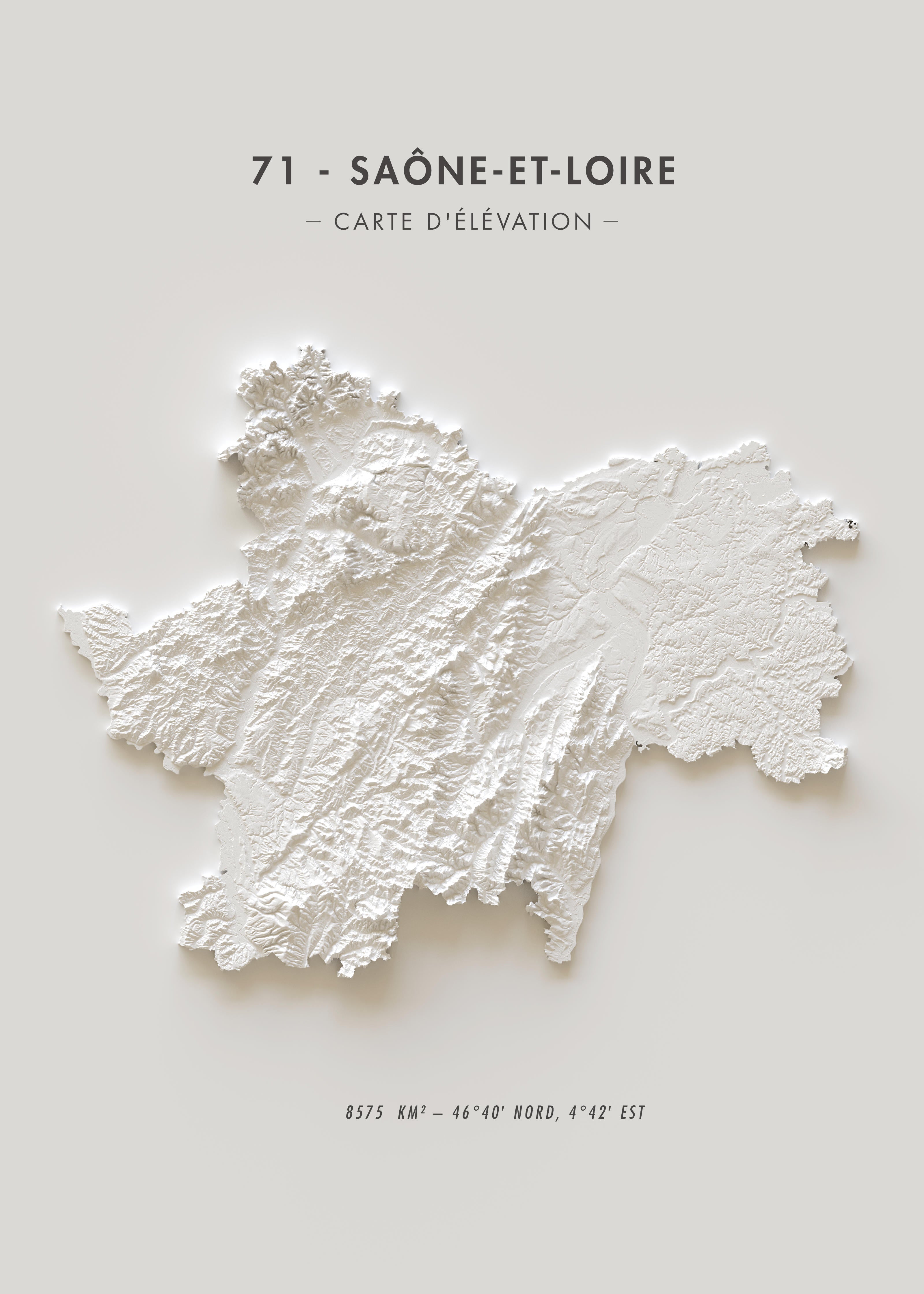 Carte d'élévation Saône-et-Loire