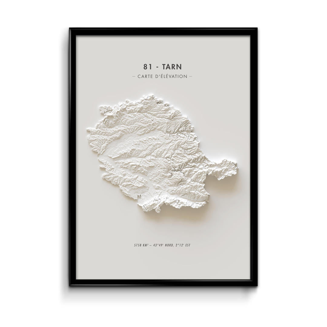 Carte d'élévation Tarn