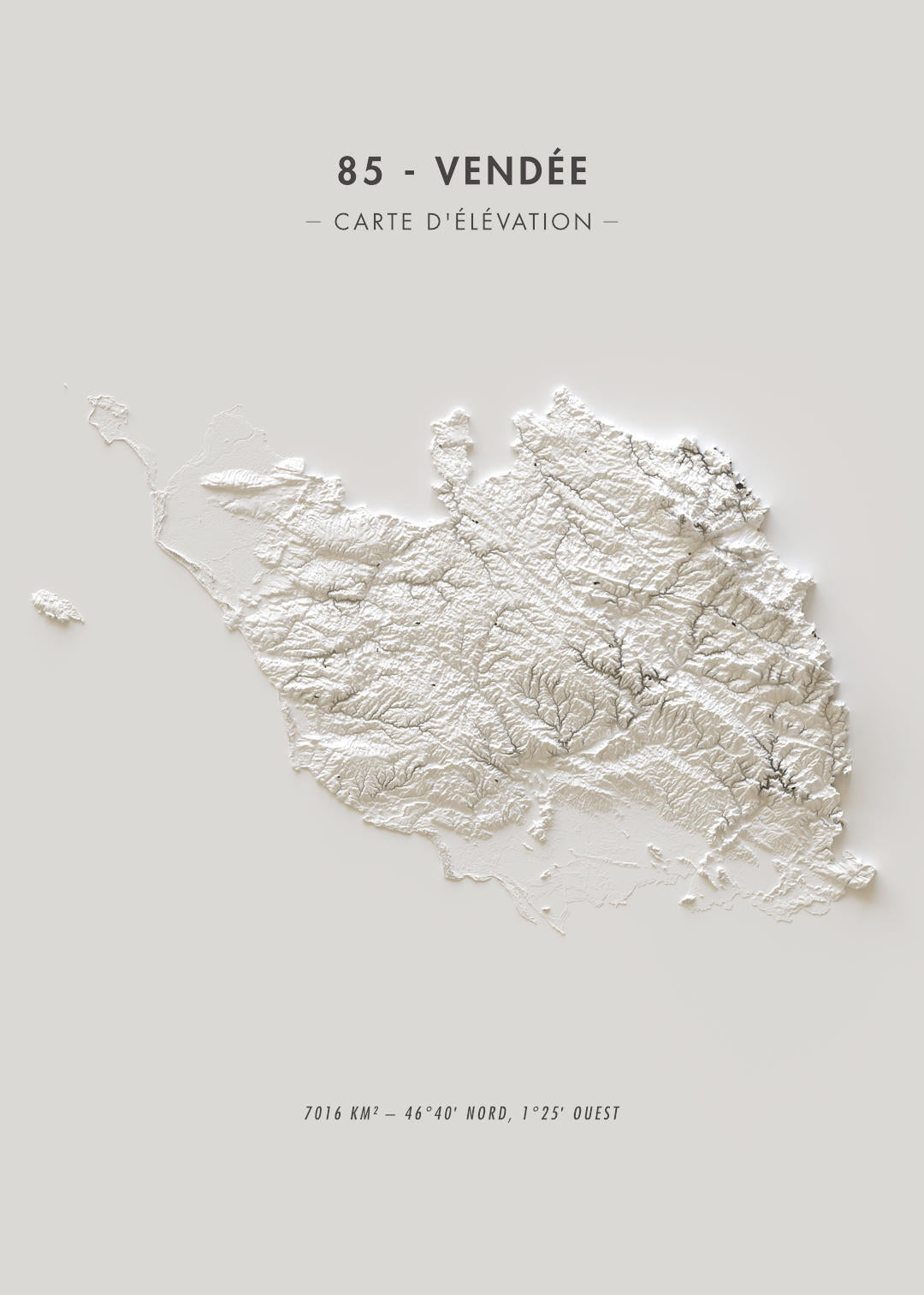 Carte d'élévation Vendée