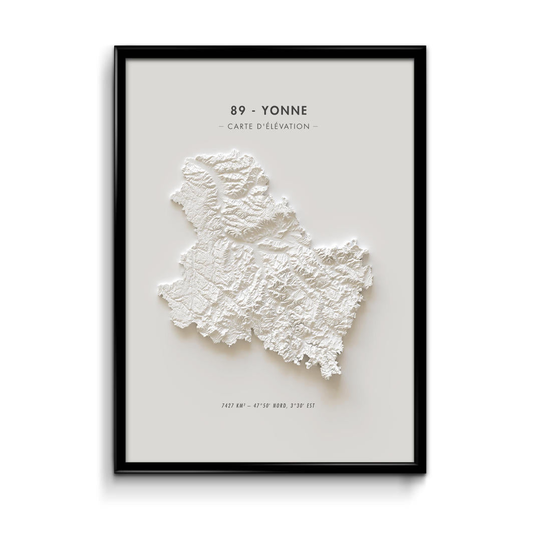 Carte d'élévation Yonne