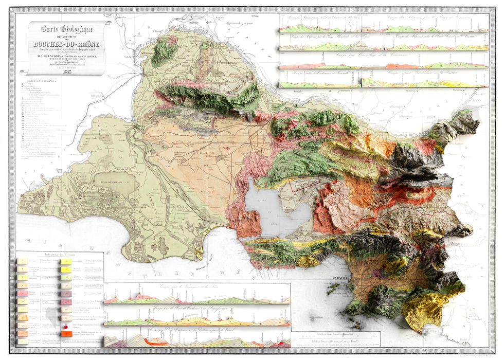 Carte géologique Bouches-du-Rhône 1843