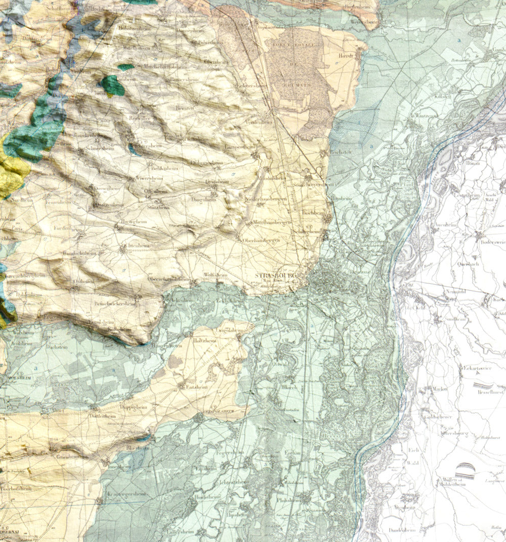 Carte géologique Bas-Rhin 1849 (détails de la carte)