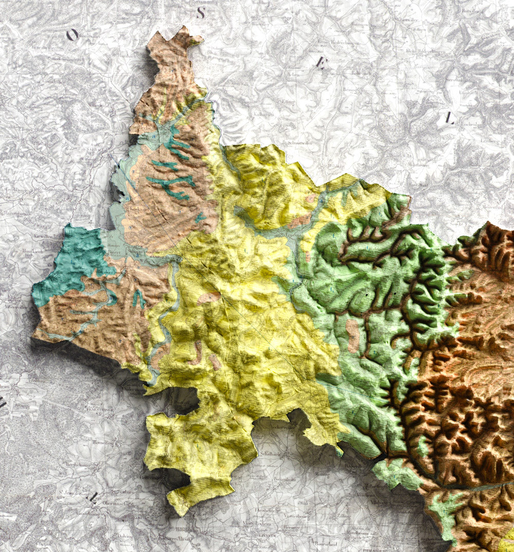 Carte géologique Bas-Rhin 1849 (détails de la carte)