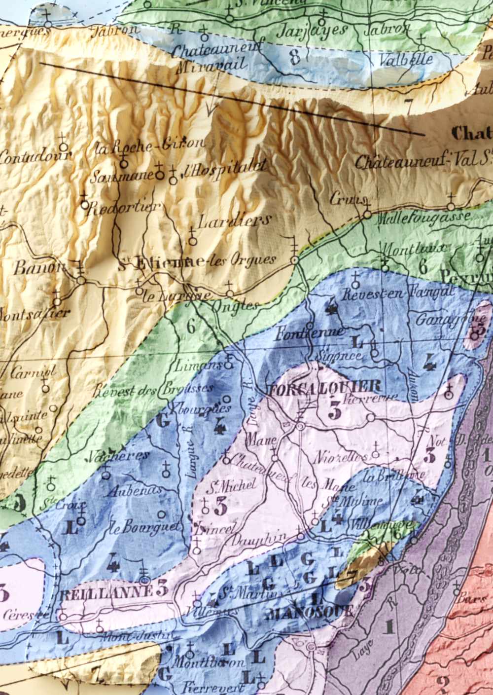 Carte géologique Alpes de Haute-Provence 1840