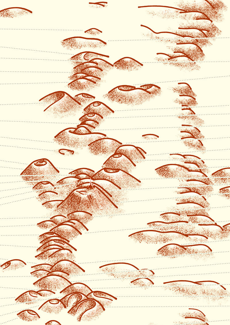 Affiche Chaîne des Puys d'Auvergne Brun (détail de la carte)