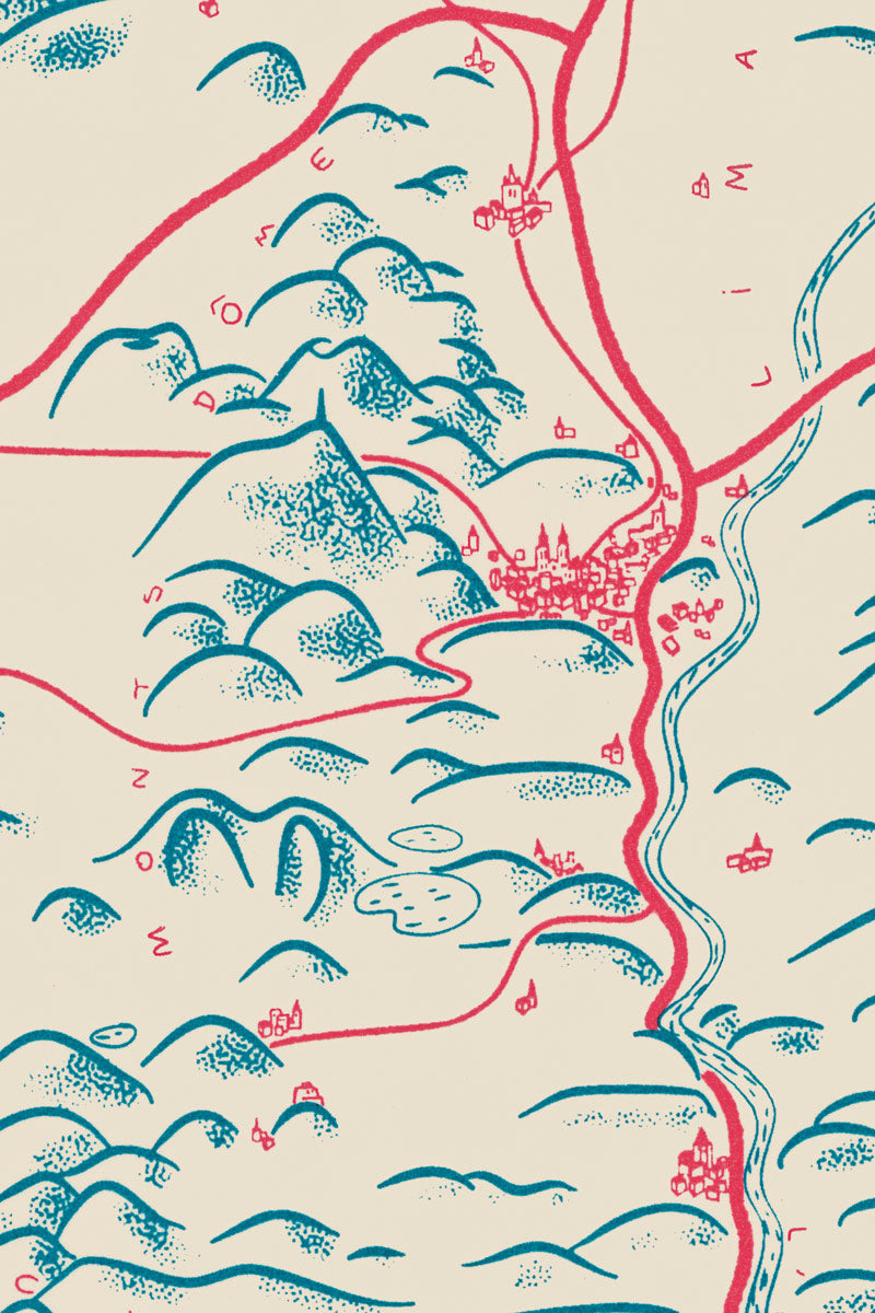 Affiche Carte de la chaine des puys