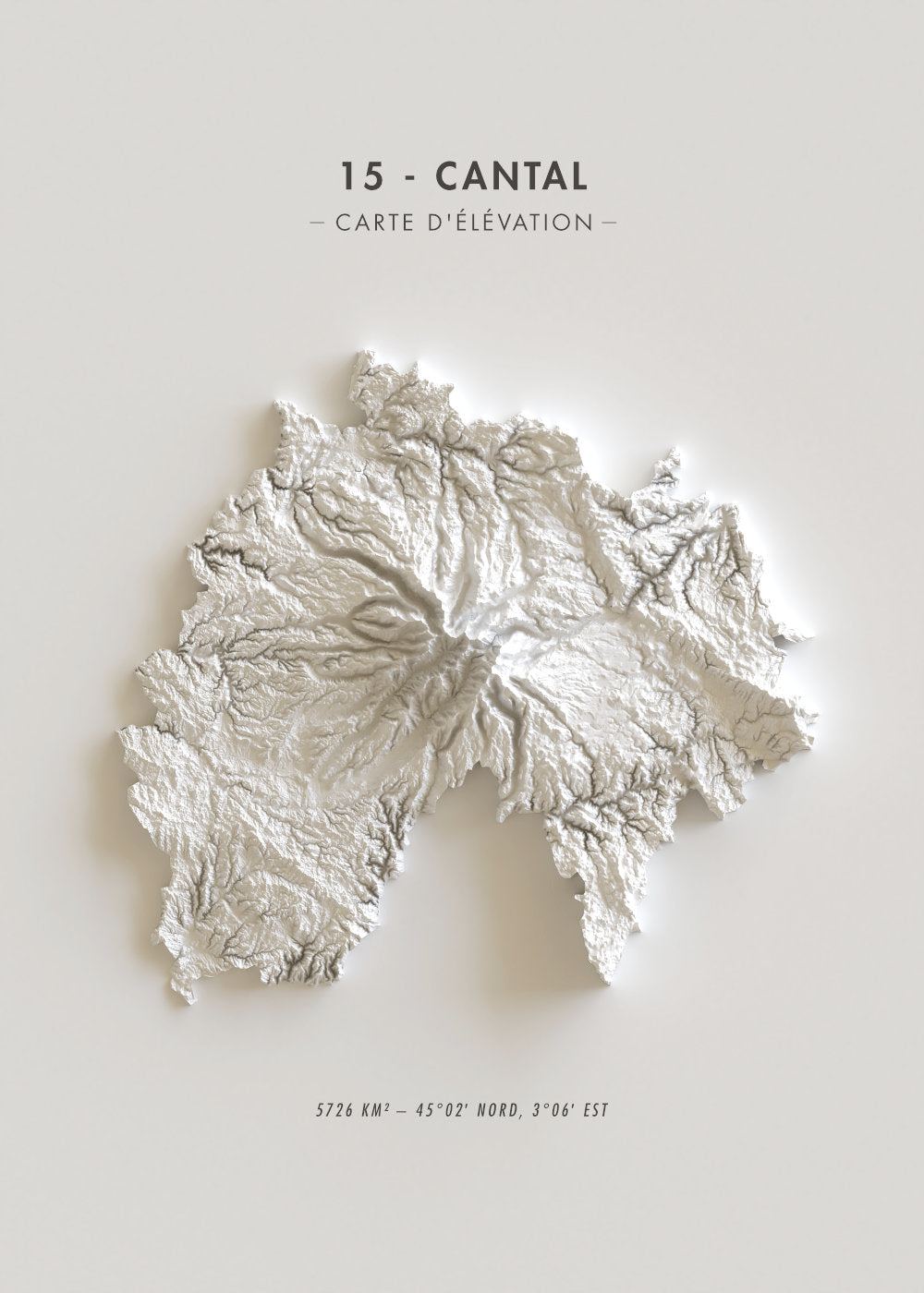 Carte d'élévation Cantal