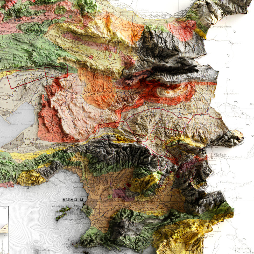 Carte géologique Bouches-du-Rhône 1843