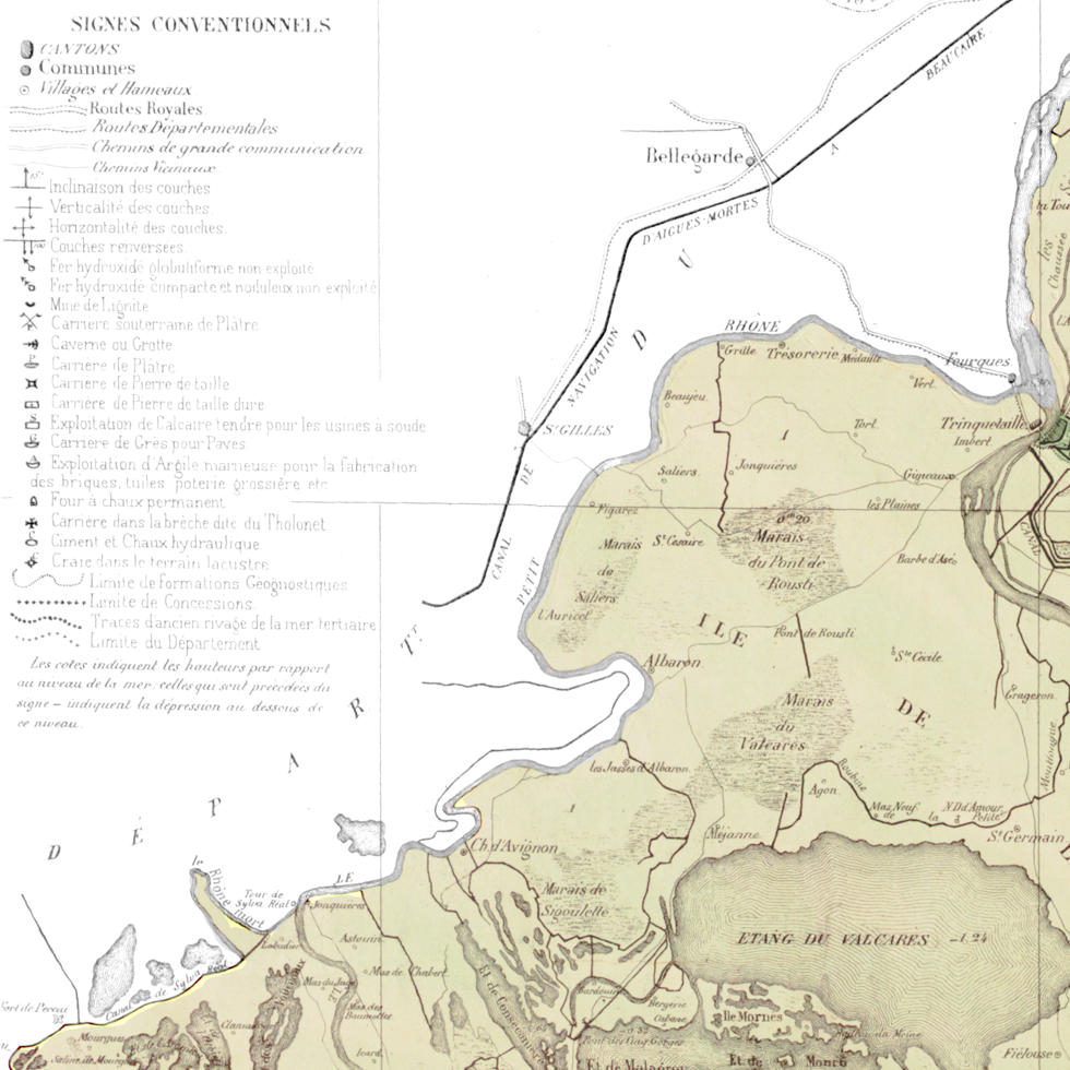 Carte géologique Bouches-du-Rhône 1843