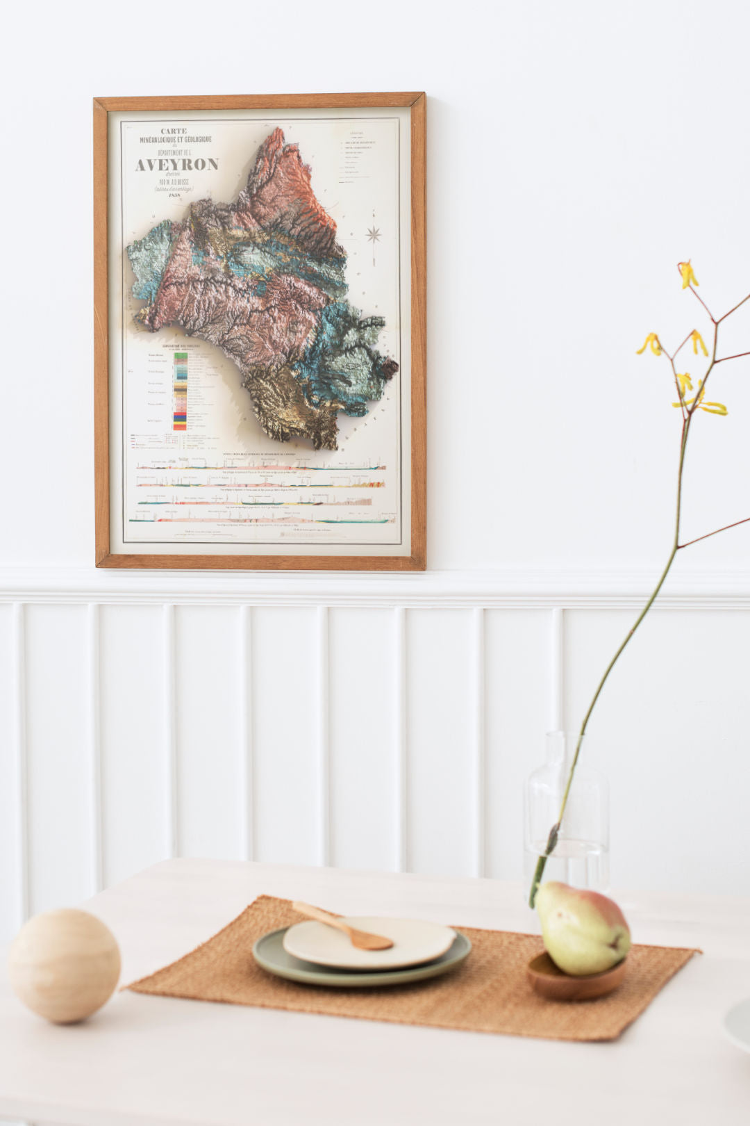 Carte géologique Aveyron 1858