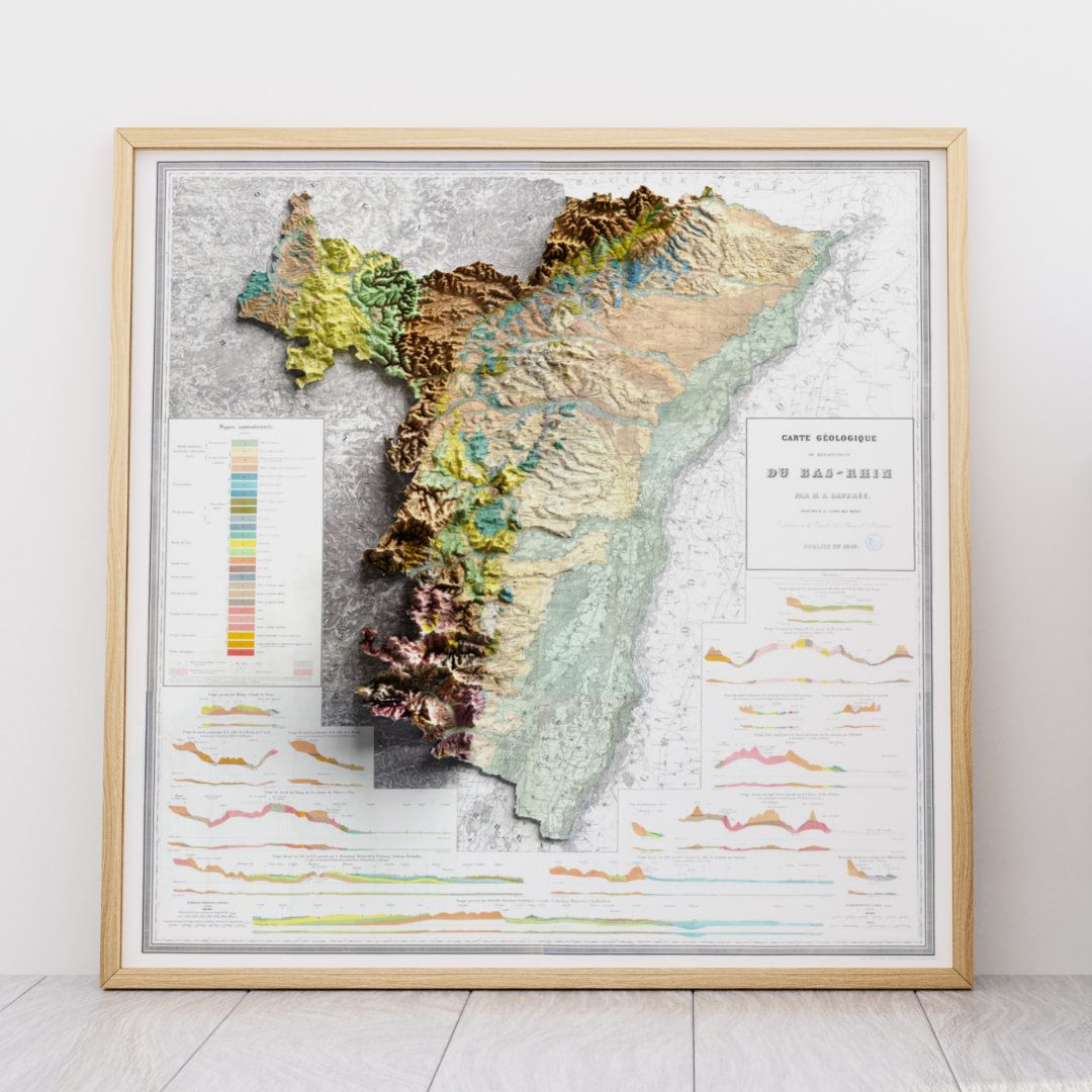 Carte géologique Bas-Rhin 1849