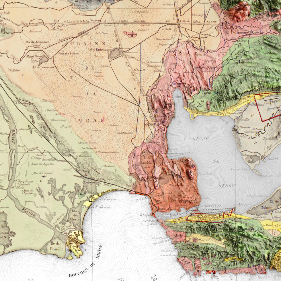 Carte géologique Bouches-du-Rhône 1843