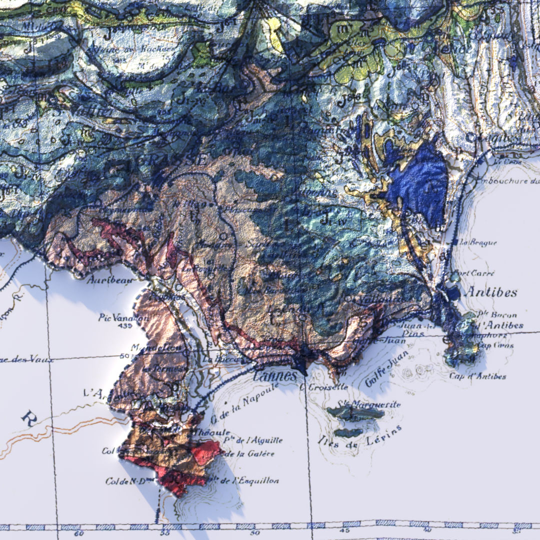 carte géologique ancienne des lapes-maritimes