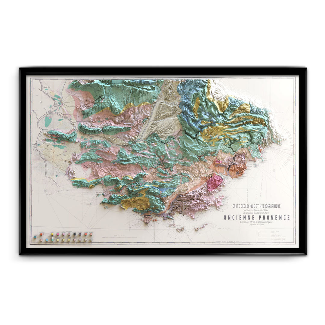 Carte ancienne géologique de l'ancienne Provence