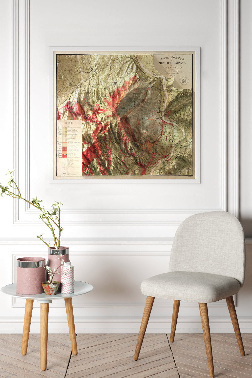 Carte ancienne des monts du Lyonnais