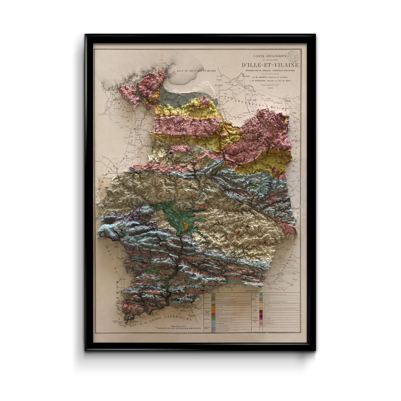 Carte géologique Ille-et-Vilaine 1866