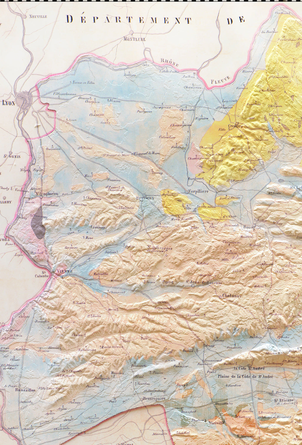 Carte géologique Isère 1844
