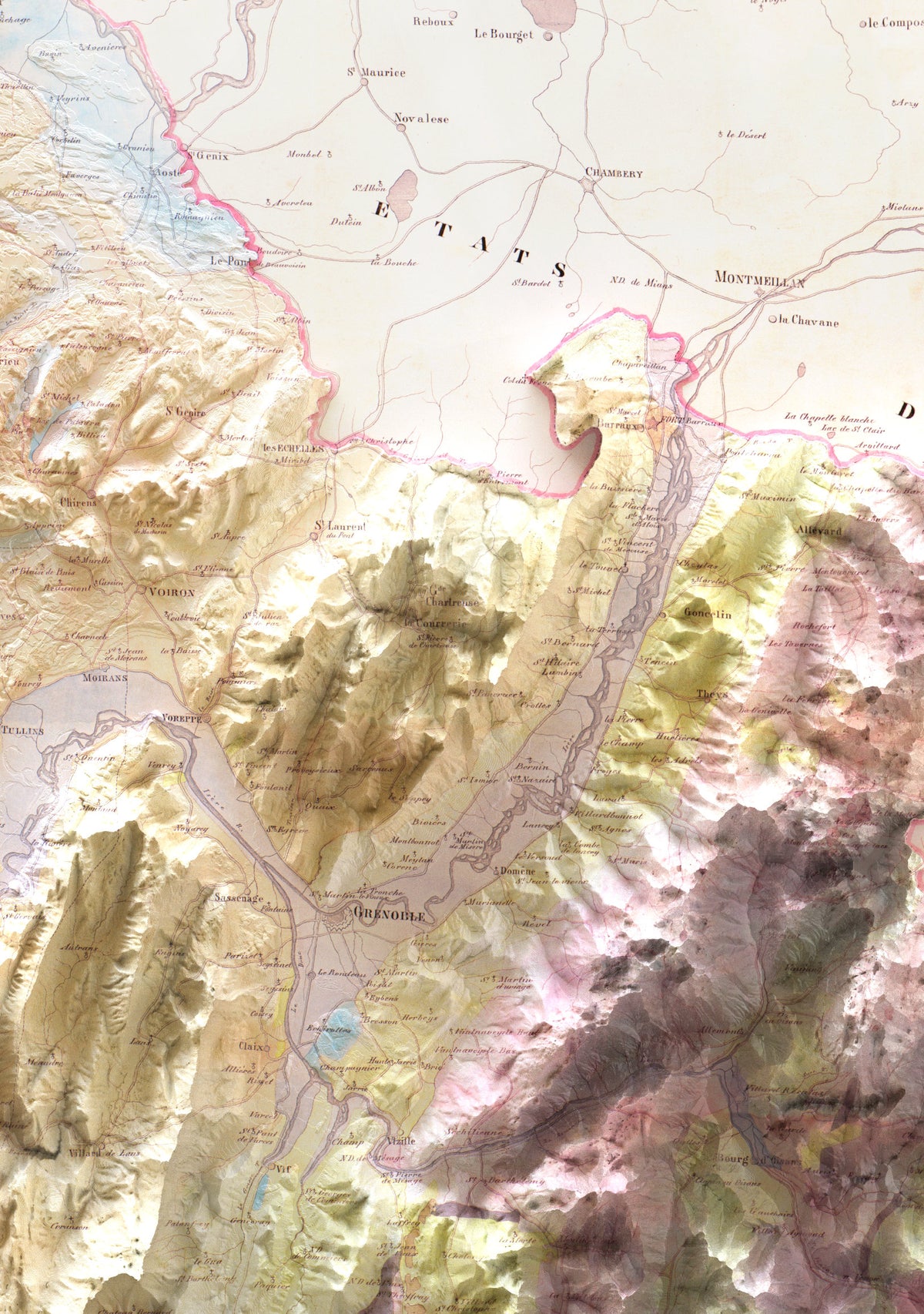Carte géologique Isère 1844