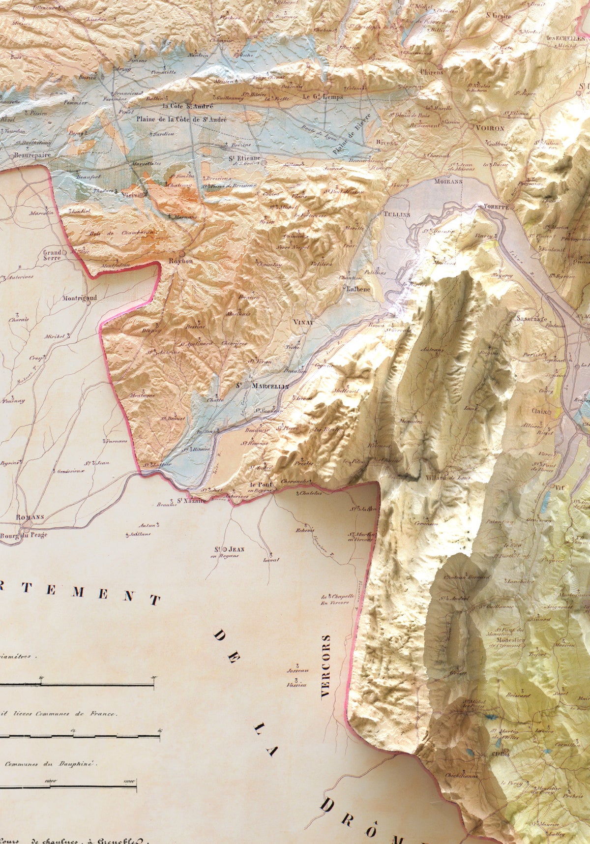 Carte géologique Isère 1844