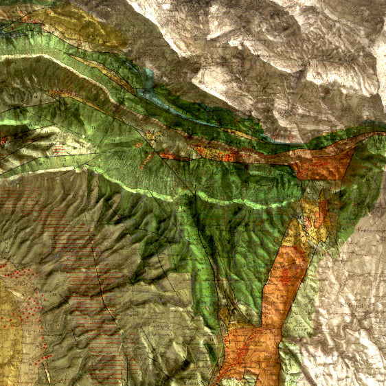 Carte géologique Mont Ventoux 1880