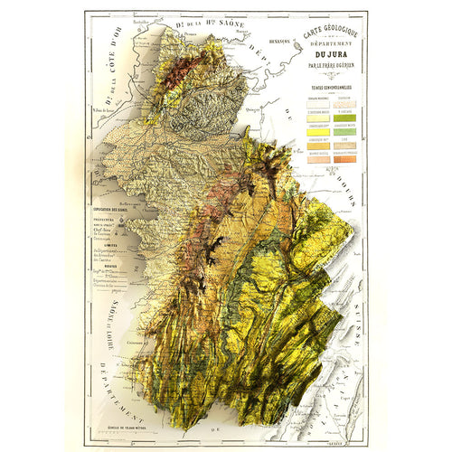 Carte vintage Jura Franche-Comté