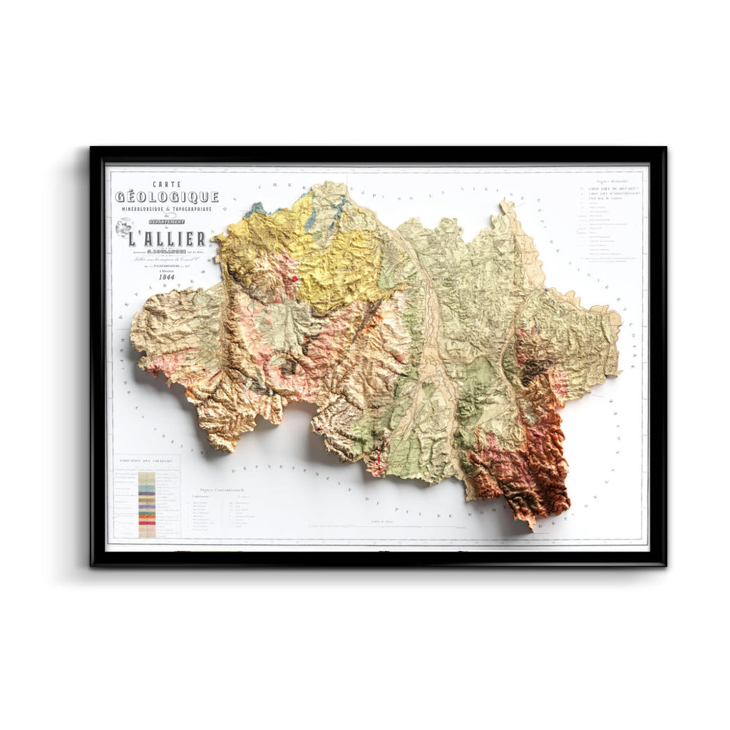 Carte géologique de l'Allier 1844