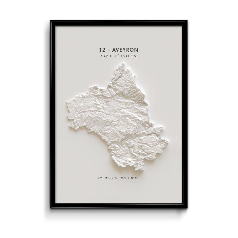 Carte d'élévation Aveyron