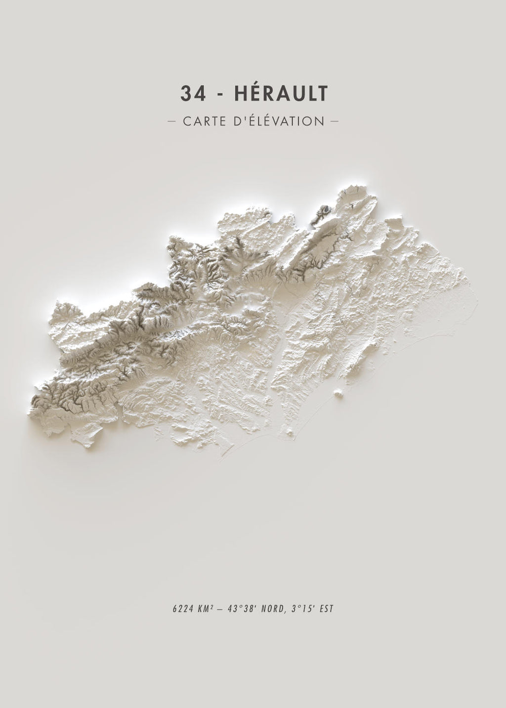 Carte d'élévation Hérault