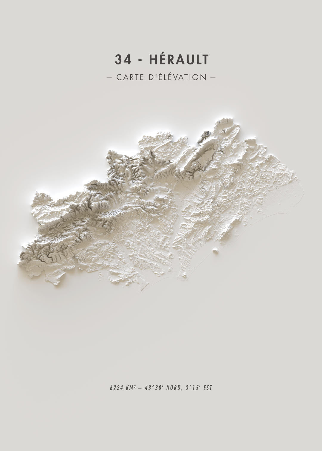 Carte d'élévation Hérault