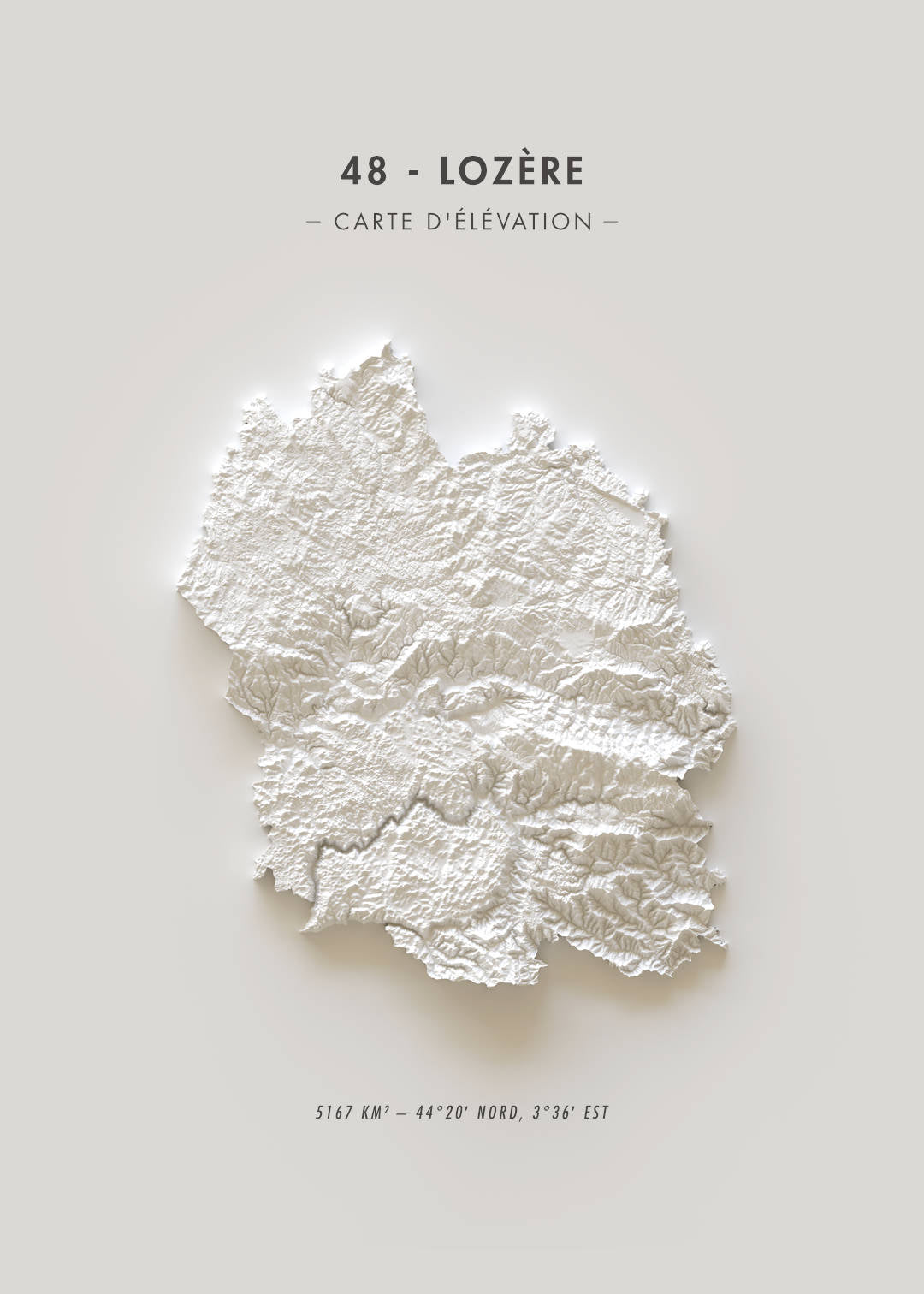 Carte d'élévation Lozère