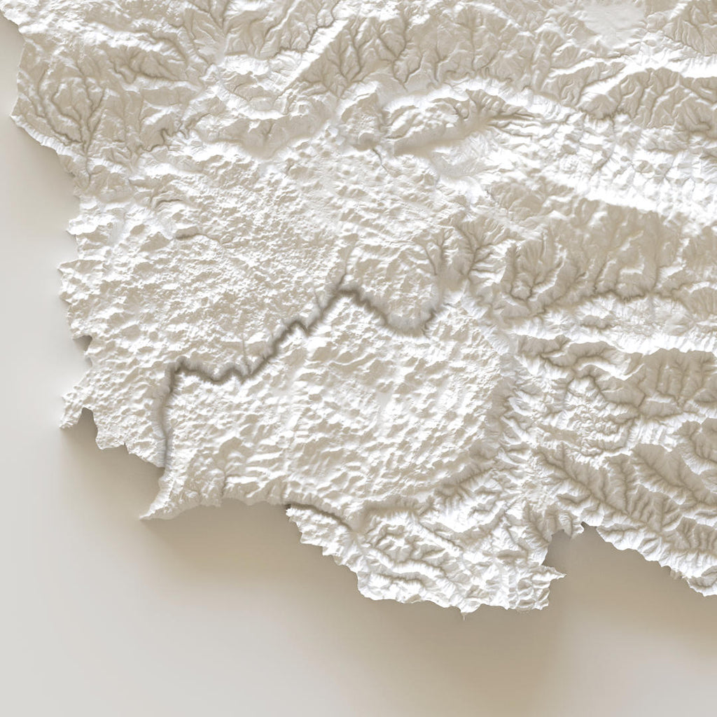 affiche carte élévation de lozère